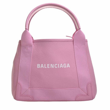 BALENCIAGA Leather Navy Hippo XS 2WAY Handbag 390346 Pink Ladies