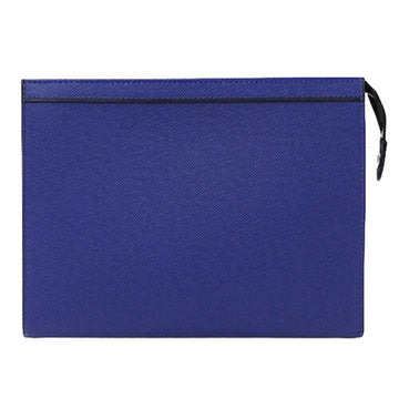 LOUIS VUITTON Bag Taiga Men's Clutch Second Pochette Voyage MM Cobalt M30575 Blue