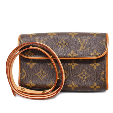 LOUIS VUITTON Waist Bag Monogram Pochette Florentine M51855 Brown Ladies