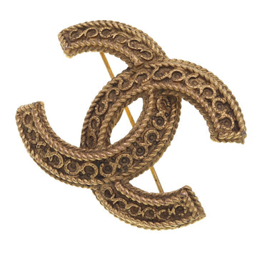 CHANEL brooch gold metal pin Ladies