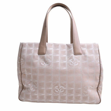 CHANEL Nylon New Line MM Tote Bag Beige Ladies