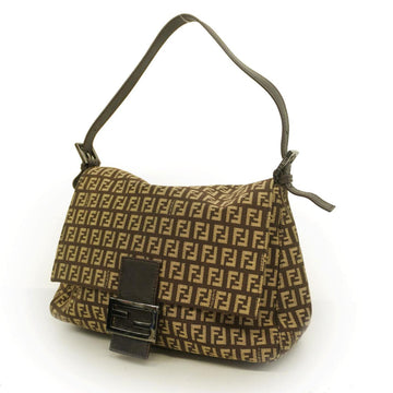 FENDI Handbag Zucchino Nylon Canvas Brown Women's