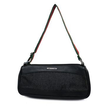 GUCCIAuth  Sherry Line 92820 Women's Denim Pouch Black