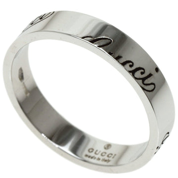 GUCCI Icon Print #16 Ring K18 White Gold Ladies