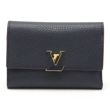 Louis Vuitton Portefeuille Capucines 3-fold long wallet Tri-fold Taurillon leather Marine Rouge navy M63741