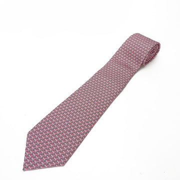 CHANEL necktie 100% silk pink black red here mark men's accessories