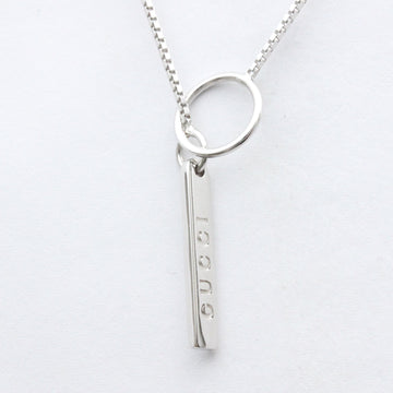 GUCCIPolished  Lariat Necklace 18K White Gold WG Pendant BF558543