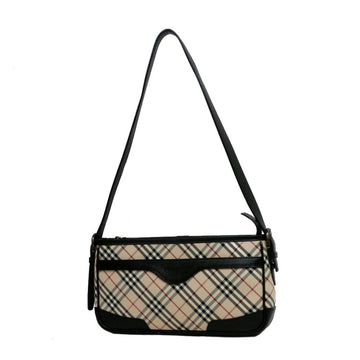 Burberry shoulder bag beige black ladies canvas leather