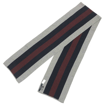 GUCCI Scarf Sherry Line Cashmere Blend Gray x Navy Bordeaux