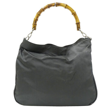 GUCCI Women's Bamboo 2way Bag Handbag Shoulder Nylon Black 00137541577