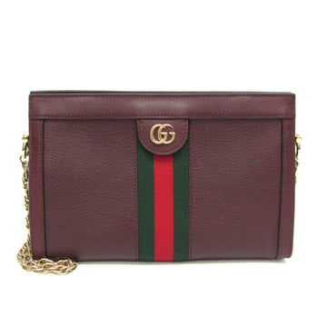 GUCCI Ophidia 503877 Women's Leather Shoulder Bag Bordeaux