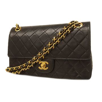 Chanel Shoulder Bag Matelasse W Flap W Chain Lambskin Black Gold metal