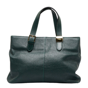 BURBERRY Nova Check Shadow Horse Handbag Dark Green Leather Women's