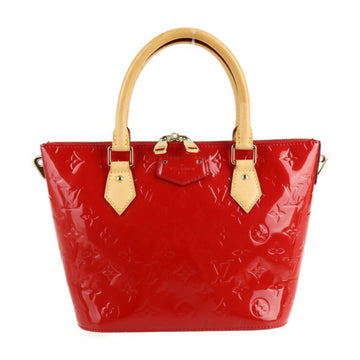 LOUIS VUITTON Montebello PM Handbag M90165 Monogram Vernis Series Red 2WAY Shoulder Bag W Zipper Closure Logo