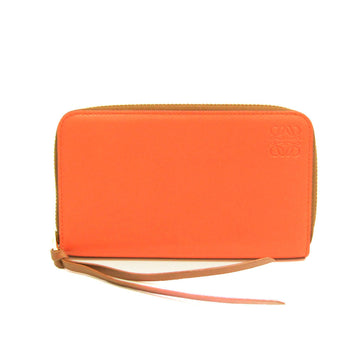 LOEWE Round Fastener Women,Men Leather Wallet [bi-fold] Orange