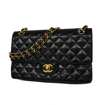 Chanel Matelasse W Flap W Chain Women's Shoulder Bag Black