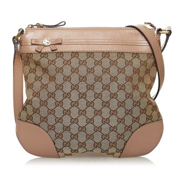 Gucci GG Canvas Shoulder Bag 257065 Beige Pink Leather Ladies GUCCI