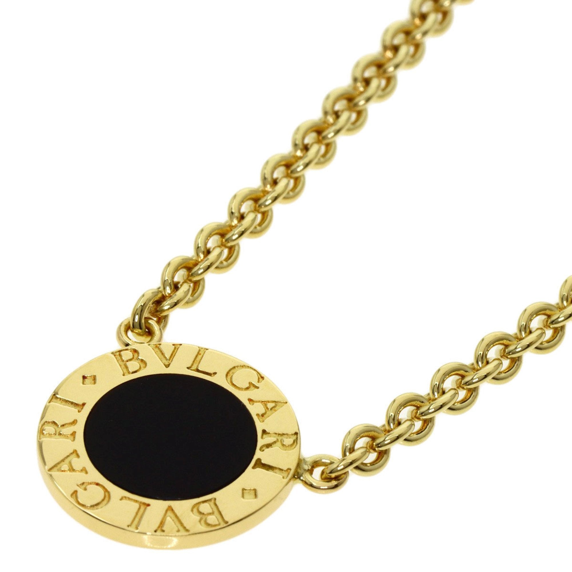 Bvlgari onyx necklace K18 yellow gold ladies BVLGARI