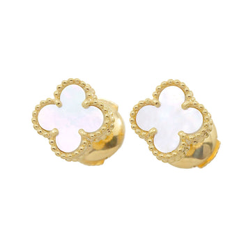VAN CLEEF & ARPELS Sweet Alhambra Earrings Shell K18 YG 750