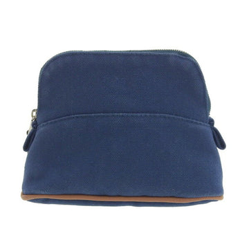 HERMES Cotton Bolide Pouch Mini Blue Ladies