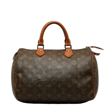 LOUIS VUITTON Monogram Speedy 30 Handbag Boston Bag M41526 Brown PVC Leather Ladies