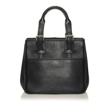 Burberry Nova Check Handbag Black Leather Ladies BURBERRY