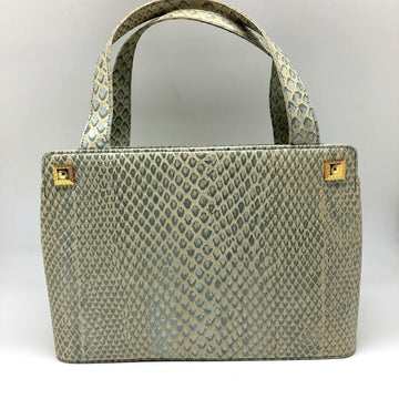 VERSACE handbag embossed leather ivory blue gray gold hardware sunburst women's