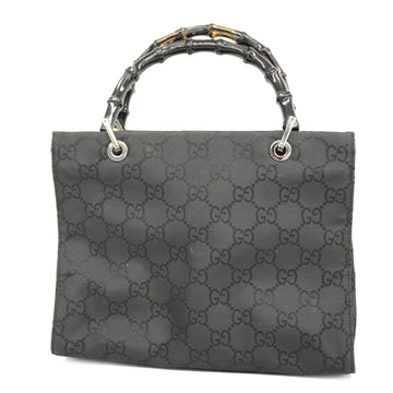 GUCCIAuth  Bamboo Handbag 002 1016 Women's Nylon Handbag Black