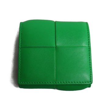 BOTTEGA VENETA Cassette Folding Coin Purse Case Intrecciato Green 679846