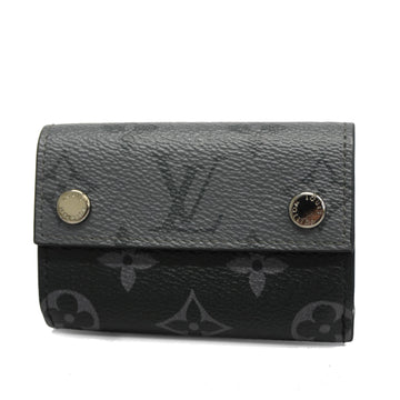 LOUIS VUITTONAuth  Monogram Eclipse Thai Galama Discovery Compact Wallet M45417