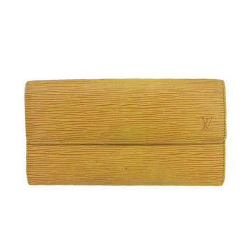 LOUIS VUITTON Epi Pochette Portumone Credit Portefeuille Sara Long Wallet with Hook M63579 Yellow