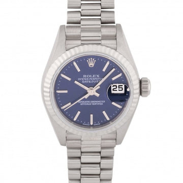 ROLEX Datejust 69179 blue dial watch ladies