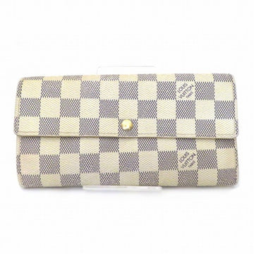 LOUIS VUITTON Damier Azur Portefeuille Sarah N61735 Long Wallet Unisex