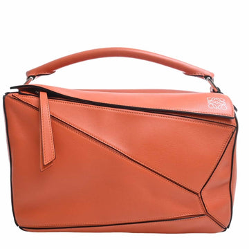 LOEWE Leather Puzzle Bag Medium Handbag 322.30.K74 Orange Ladies