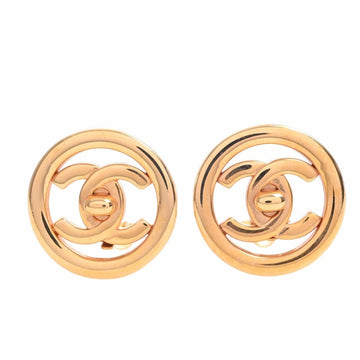 CHANEL Coco Mark Turnlock Round Earrings Gold Women's