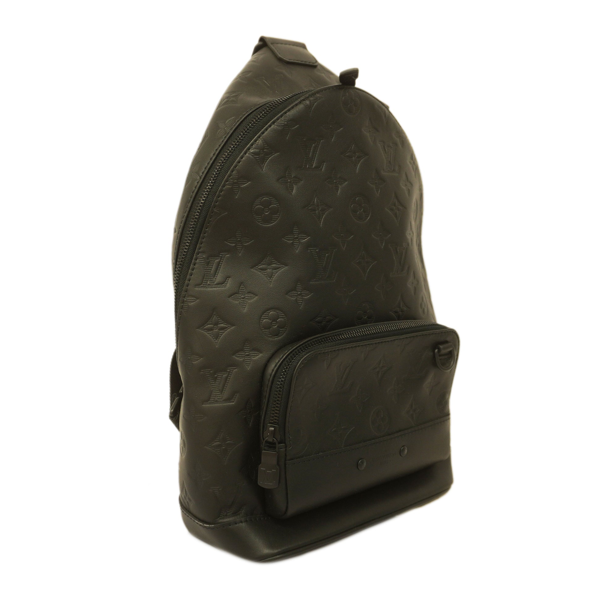 LOUIS VUITTON RACER BACKPACK MONOGRAM SHADOW GRAY LEATHER Good
