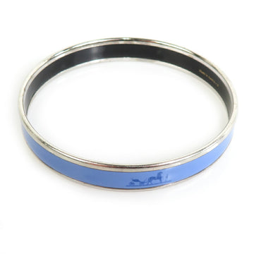 HERMES Bracelet Bangle Email Metal/Enamel Silver/Blue Ladies