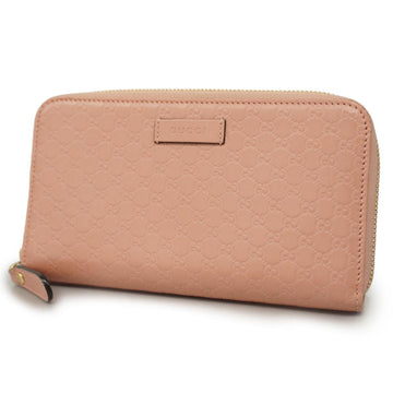 GUCCI long wallet micro sima 449391 leather pink gold hardware ladies