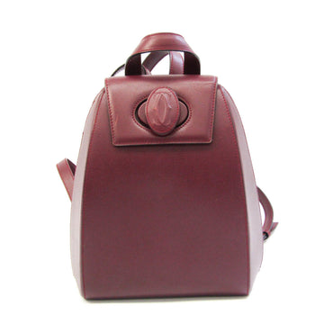 CARTIER Must De  Pre-owned Women's Leather Backpack Bordeaux
