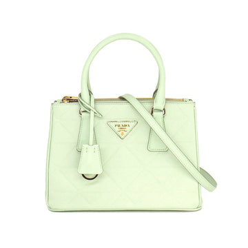 PRADA Galleria Small 2way Hand Shoulder Bag Saffiano Leather Green 1BA896