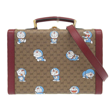 Gucci Bag Women's Handbag Shoulder 2way Mini GG Supreme Beige Bordeaux 633587 Doraemon