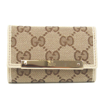 GUCCI 127048 Men,Women GG Canvas Leather Key Case Beige,Brown,Off-white