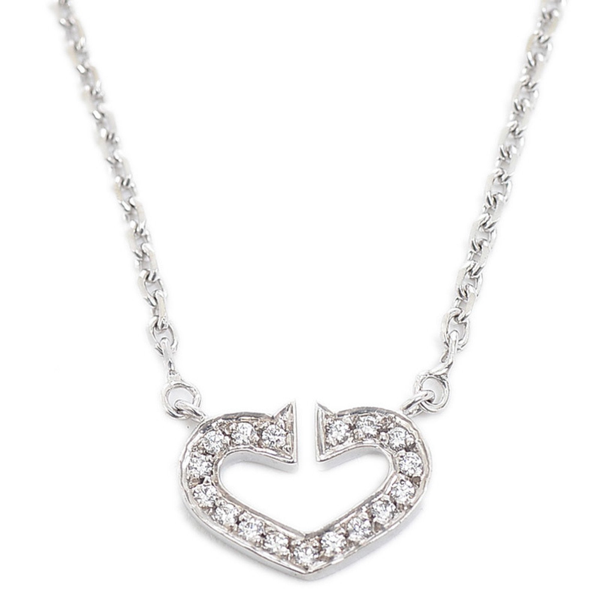 Cartier C heart diamond necklace pendant K18WG B7008300