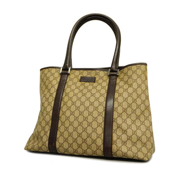 GUCCI tote bag GG Supreme 114288 brown silver hardware ladies