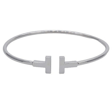 TIFFANY & Co. bracelet bangle Lady's 750WG white gold T wire L large