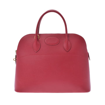Hermes Bolide Women's Courchevel Leather Handbag Rouge Vif