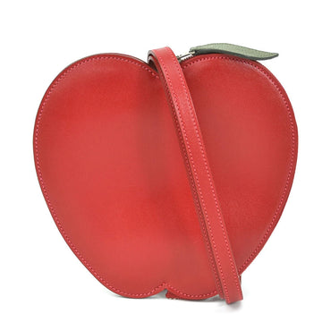 HERMES Pouch Tutti Frutti Apple Pochette Pomme Chevre Mizor/Tadelakt Rouge Vif x Kanopi Unisex