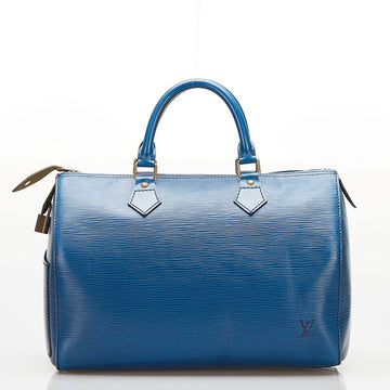 Louis Vuitton Epi Speedy 30 Handbag Mini Boston M43005 Toledo Blue Leather Ladies LOUIS VUITTON