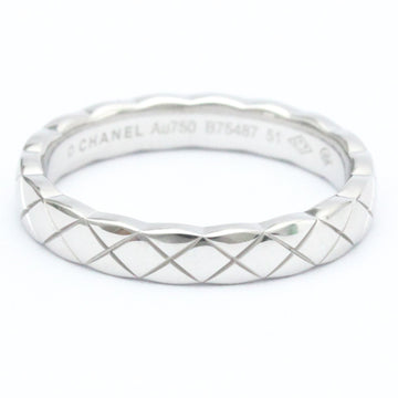 CHANEL Coco Crush Ring Mini Model White Gold [18K] Fashion No Stone Band Ring Silver