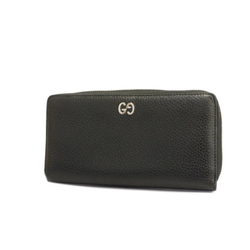 GUCCIAuth  Silver Metal Fittings 473928 Women's Long Wallet [bi-fold] Black